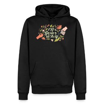 Gartensüchtig Landschaftsgärtner Hobbygärtner - Männer Premium Bio Hoodie - Schwarz - Vorne - Nico (187cm)