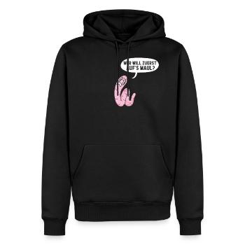 Wurm Würmer Regenwürmer Lustige Sprüche Regenwurm - Männer Premium Bio Hoodie - Schwarz - Vorne - Nico (187cm)