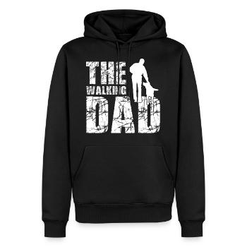 The walking dad - Sweat à capuche Premium bio Homme - noir - Devant - Nico (187cm)