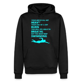 Équipe de natation Nageur Nageur Athlète drôle - Sweat à capuche Premium bio Homme - noir - Devant - Nico (187cm)