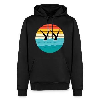 Synchro Swim Swimmer Synchronized Swimming Vintage - Men’s Premium Organic Hoodie - black - Front - Nico (187cm)
