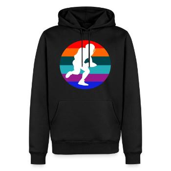American football - Men’s Premium Organic Hoodie - black - Front - Nico (187cm)