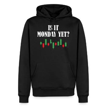 Trader dividende graphique Bourse Finance Actions - Sweat à capuche Premium bio Homme - noir - Devant - Nico (187cm)