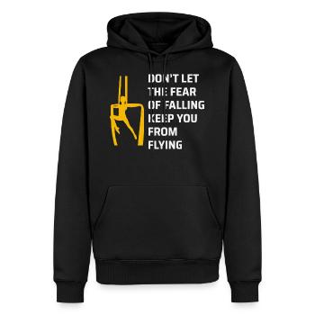 Air Silks Dancer Aerialist Air Yoga Acrobaties - Sweat à capuche Premium bio Homme - noir - Devant - Nico (187cm)