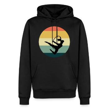 Luft Reifen Lyra Zirkus Akrobatik Vintage Retro - Männer Premium Bio Hoodie - Schwarz - Vorne - Nico (187cm)