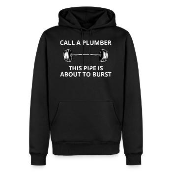 Plumber Plumbing Craftsman Gym Workout Funny - Men’s Premium Organic Hoodie - black - Front - Nico (187cm)