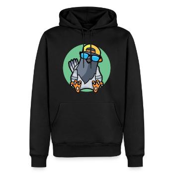 Colombe fraîche - Sweat à capuche Premium bio Homme - noir - Devant - Nico (187cm)