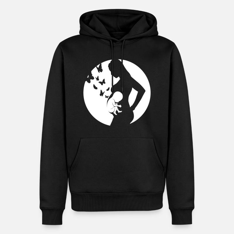 Mère - Bébé - Grossesse - Sweat à capuche Premium bio Homme - noir