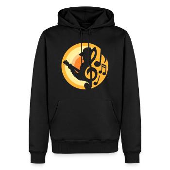 Gitarren-Spieler - Männer Premium Bio Hoodie - Schwarz - Vorne - Nico (187cm)