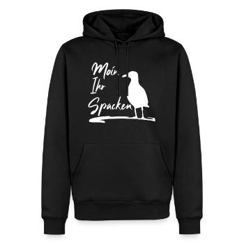 Moin Ihr Spacken - Männer Premium Bio Hoodie - Schwarz - Vorne - Nico (187cm)