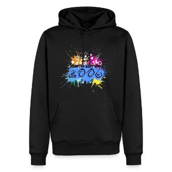 Farbexplosion Limited Edition 2006 - Männer Premium Bio Hoodie - Schwarz - Vorne - Nico (187cm)