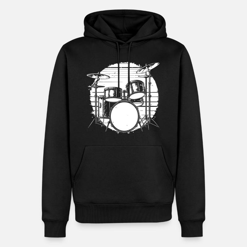 Percussion - Sweat à capuche Premium bio Homme - noir
