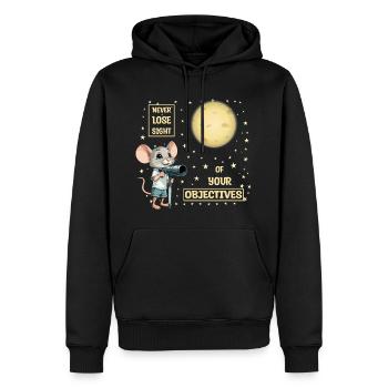 Maus und Käse-Mond - Männer Premium Bio Hoodie - Schwarz - Vorne - Nico (187cm)