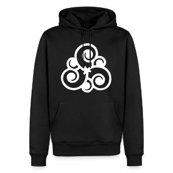 Fleur blanche et nature - Sweat à capuche Premium bio Homme - noir - Devant - Nico (187cm)