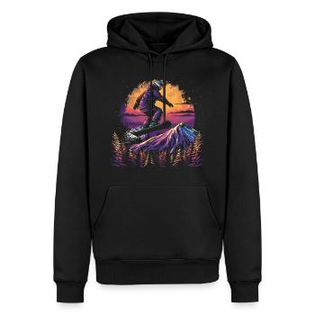 Retro Snowboarder Grafik - Männer Premium Bio Hoodie - Schwarz - Vorne - Nico (187cm)