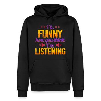 Sourd, sourd, malentendant - Sweat à capuche Premium bio Homme - noir - Devant - Nico (187cm)