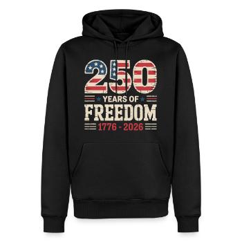 250 Jahre USA Freiheit Unabhängigkeit Design - Männer Premium Bio Hoodie - Schwarz - Vorne - Nico (187cm)