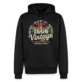 Anniversaire Mars 1966 Édition Limitée Retro March - Sweat à capuche Premium bio Homme - noir - Devant - Nico (187cm)