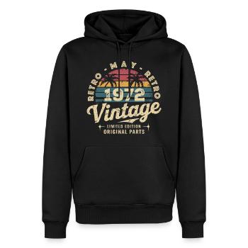 Vintage Mai 1972: Der authentische Mythos Mai 1972 - Männer Premium Bio Hoodie - Schwarz - Vorne - Nico (187cm)