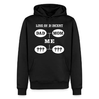 Ligne de descendance Maman Papa Moi Chemise - Sweat à capuche Premium bio Homme - noir - Devant - Nico (187cm)