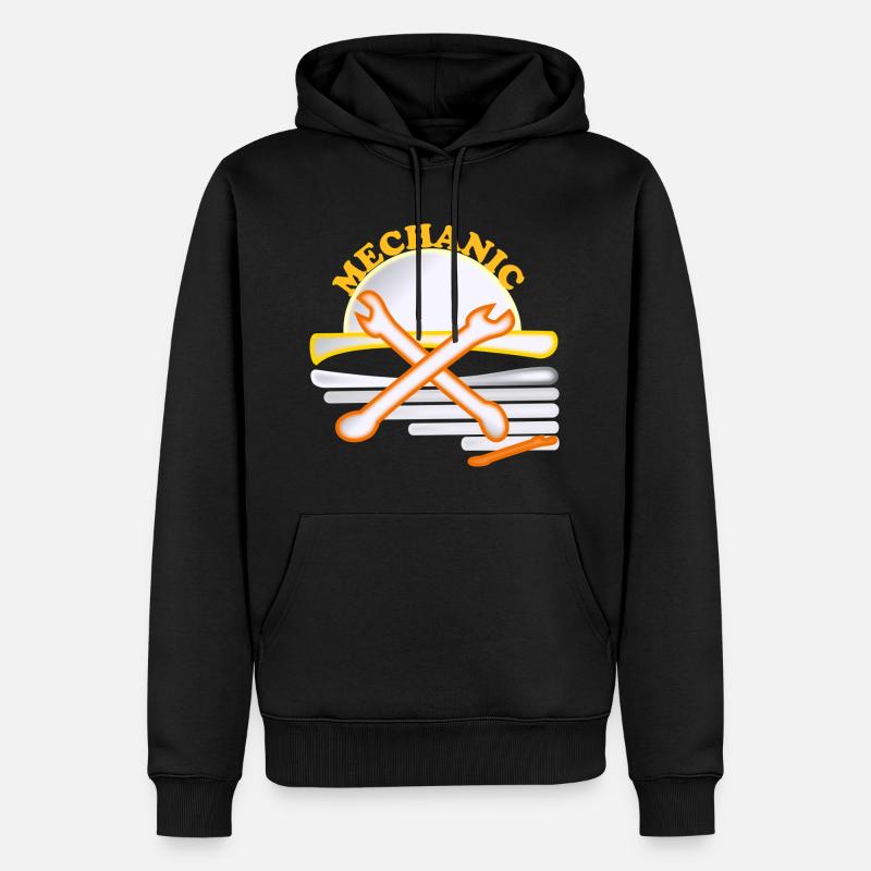 clé à molette - Sweat à capuche Premium bio Homme - noir