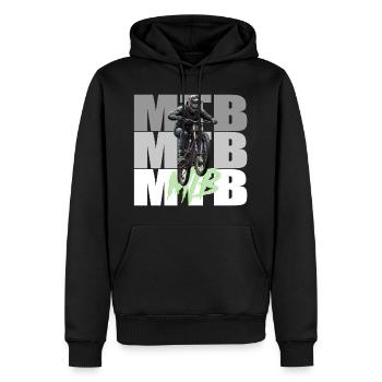 VTT - Sweat à capuche Premium bio Homme - noir - Devant - Nico (187cm)