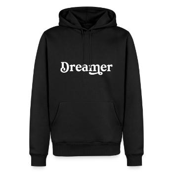 Rêveur - Sweat à capuche Premium bio Homme - noir - Devant - Nico (187cm)