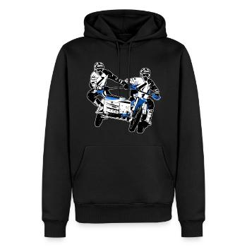 Sidecarcross - sidecar moto cross - Sweat à capuche Premium bio Homme - noir - Devant - Nico (187cm)