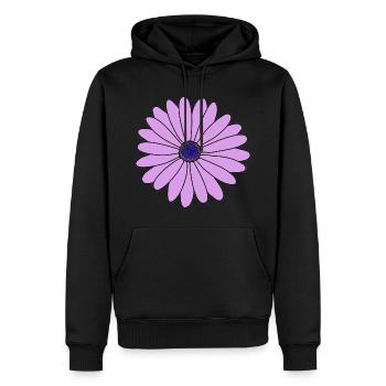 Fleur Violet Marguerite - Sweat à capuche Premium bio Homme - noir - Devant - Nico (187cm)