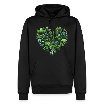 Gardening with plant hearts - Men’s Premium Organic Hoodie - black - Front - Nico (187cm)