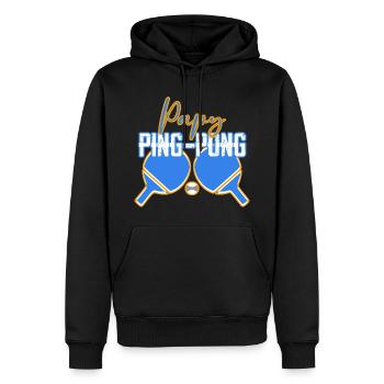 Ping Pong Ball Player Table Tennis Paddle Gift - Sweat à capuche Premium bio Homme - noir - Devant - Nico (187cm)