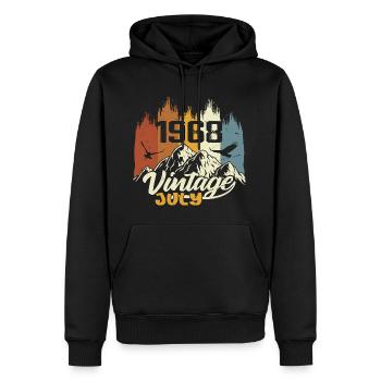Vintage Juli 1968 Geburtstagsgeschenk Juli 1968 - Männer Premium Bio Hoodie - Schwarz - Vorne - Nico (187cm)