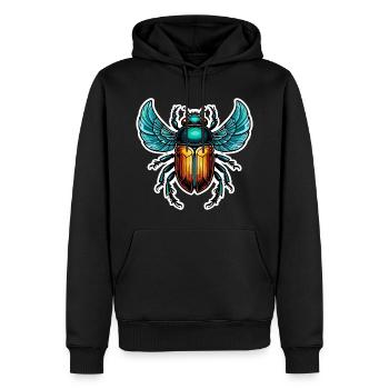 Skarabäus Neo Traditional - Männer Premium Bio Hoodie - Schwarz - Vorne - Nico (187cm)