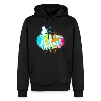 ski - Sweat à capuche Premium bio Homme - noir - Devant - Nico (187cm)