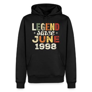 Juni 1998 Geburtstagsgeschenk Juni 1998 Juni 1998 - Männer Premium Bio Hoodie - Schwarz - Vorne - Nico (187cm)