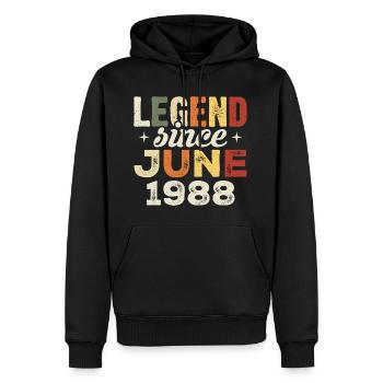 Juni 1988 Geburtstagsgeschenk Juni 1988 Juni 1988 - Männer Premium Bio Hoodie - Schwarz - Vorne - Nico (187cm)