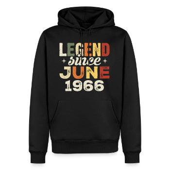 June 1966 Birthday present June 1966 June 1966 - Men’s Premium Organic Hoodie - black - Front - Nico (187cm)