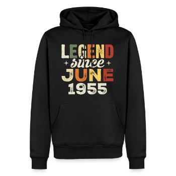 Juni 1955 Geburtstagsgeschenk Juni 1955 Juni 1955 - Männer Premium Bio Hoodie - Schwarz - Vorne - Nico (187cm)