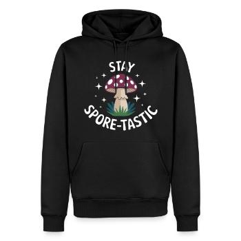 Bleib Spore tastisch Pilz - Männer Premium Bio Hoodie - Schwarz - Vorne - Nico (187cm)