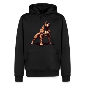 Pitbull Der Held - Männer Premium Bio Hoodie - Schwarz - Vorne - Nico (187cm)