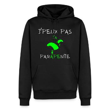 j'peux pas j'ai parapente - Sweat à capuche Premium bio Homme - noir - Devant - Nico (187cm)