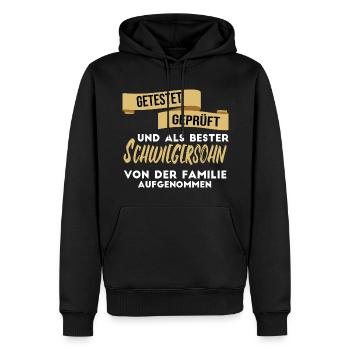 Bester Schwiegersohn der Welt. - Männer Premium Bio Hoodie - Schwarz - Vorne - Nico (187cm)