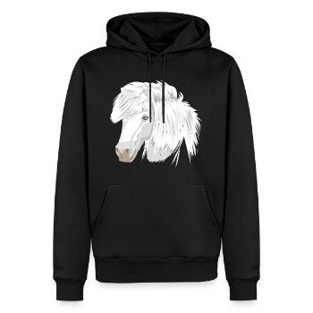 Poney Cheval Blanc Cheval Blanc - Sweat à capuche Premium bio Homme - noir - Devant - Nico (187cm)