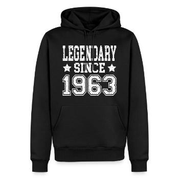 Legendary since 1963 - Männer Premium Bio Hoodie - Schwarz - Vorne - Nico (187cm)
