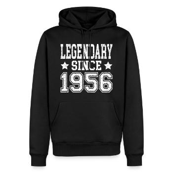 Légendaire depuis 1956 - Sweat à capuche Premium bio Homme - noir - Devant - Nico (187cm)