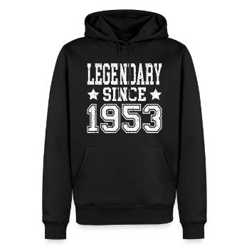 Legendary since 1953 - Männer Premium Bio Hoodie - Schwarz - Vorne - Nico (187cm)