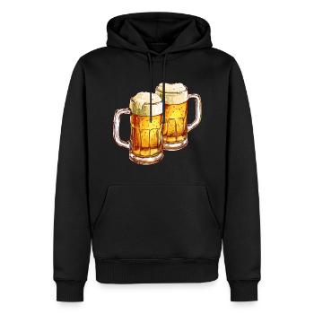 Chope à bière Chopes à bière Verres à bière Bière Alcool Alcool - Sweat à capuche Premium bio Homme - noir - Devant - Nico (187cm)