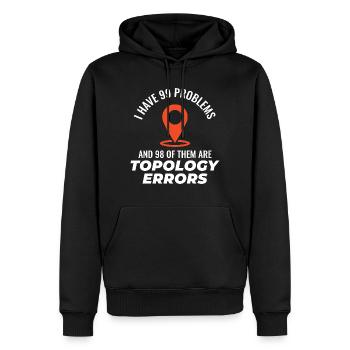 Topologiefehler GIS-Kartierung Humor Kartografie - Männer Premium Bio Hoodie - Schwarz - Vorne - Nico (187cm)