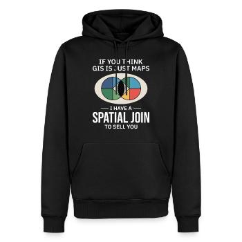 Analyse de données cartographiques de jointure spatiale SIG - Sweat à capuche Premium bio Homme - noir - Devant - Nico (187cm)