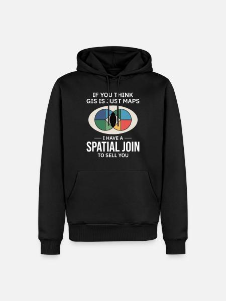 GIS Spatial Join Map Datenanalyse - Männer Premium Bio Hoodie - Schwarz